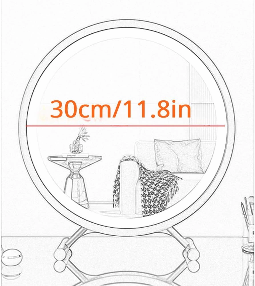 Generic Desktop Makeup Mirror with LED Light, Travel Makeup Mirror Portable Lighted Beauty Mirror, Rechargeable Desk Lighted Make Up Mirror with Magnifying LED Mirror, Touch Control (Gold,with Light)