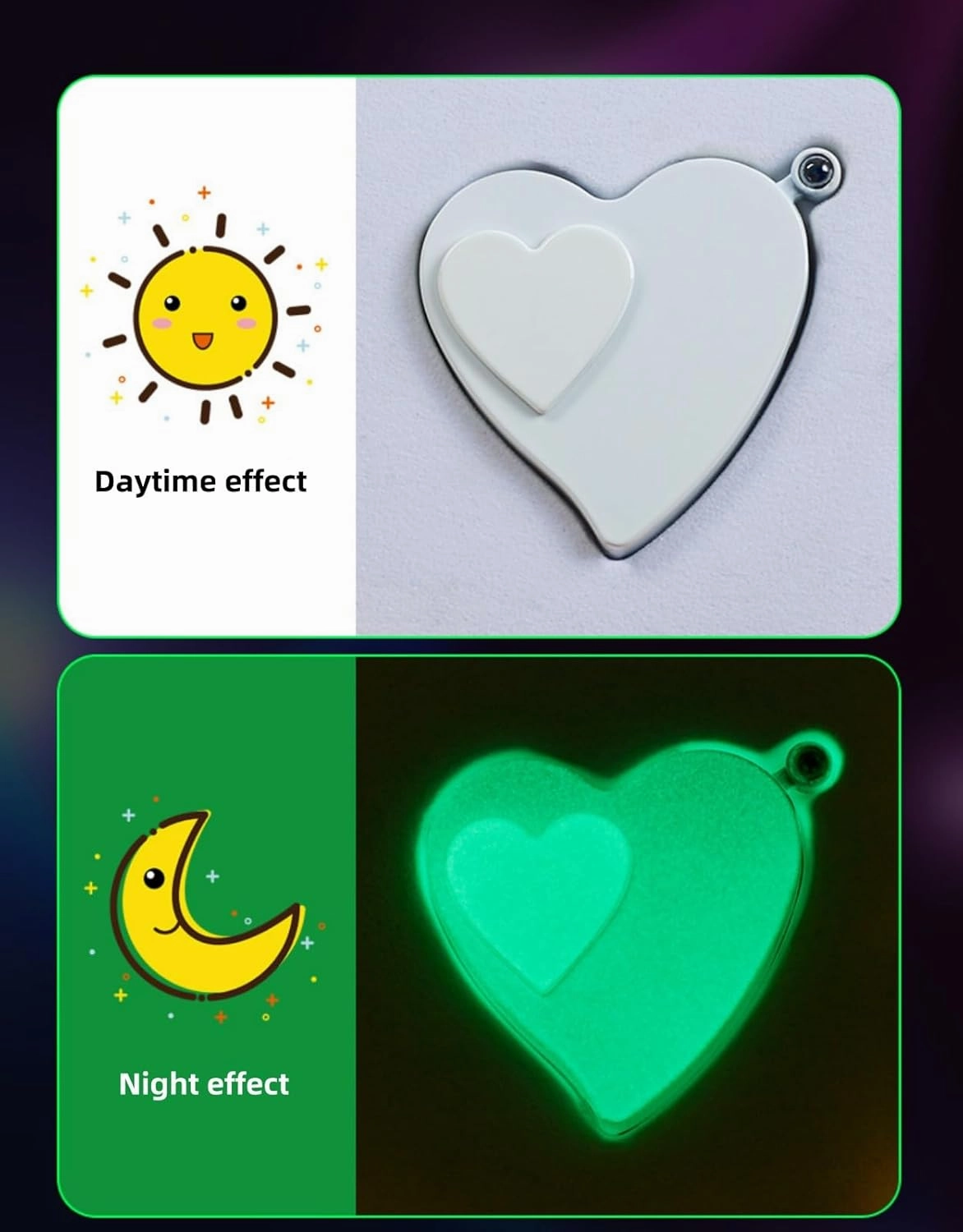 Generic Heart Shaped Lighter, Love Lighters, 100 Languages 'I Love You' Micro Projection, Cool Electronic Lighter, Gas Refillable and Rechargeable (Luminous white)