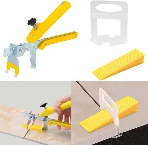 GenericBrands Tile Leveling System 132Kit, 300pcs Tile Spacers Clips, 100pcs Reusable Wedges 1pc Pliers for Bath Room, Living Room Tools Easy Installation