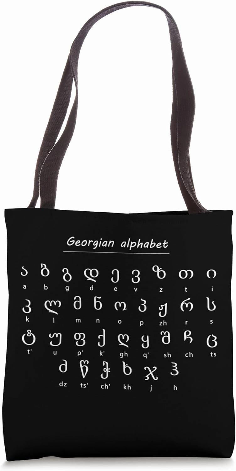 Georgian Kartuli Alphabet - Country of Georgia Tote Bag