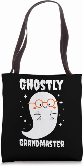 Ghostly Grandmaster Halloween Chess Player Tote Bag