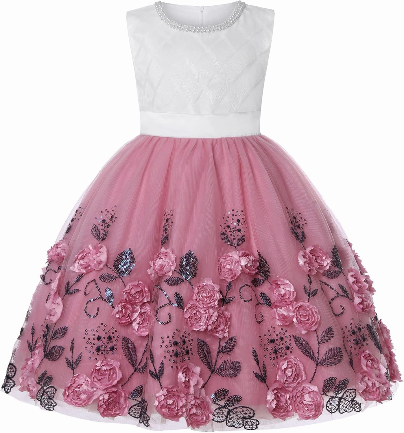 Girls Dress Sloping Bridesmaid Wedding Princess Children's Bow Birthday Ball Party Show Evening Lavender