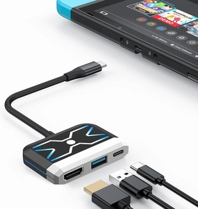 GKEAPZA Switch Dock for Nintendo Switch/OLED Switch,3-in-1 Portable TV Dock with 4K HDMI USB 3.0 Port USB C PD 100W Charging,Travel Docking Station Replacement for Switch