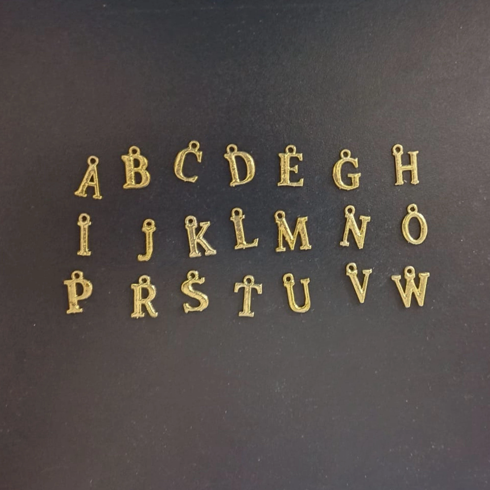 Gold Alphabet Charms