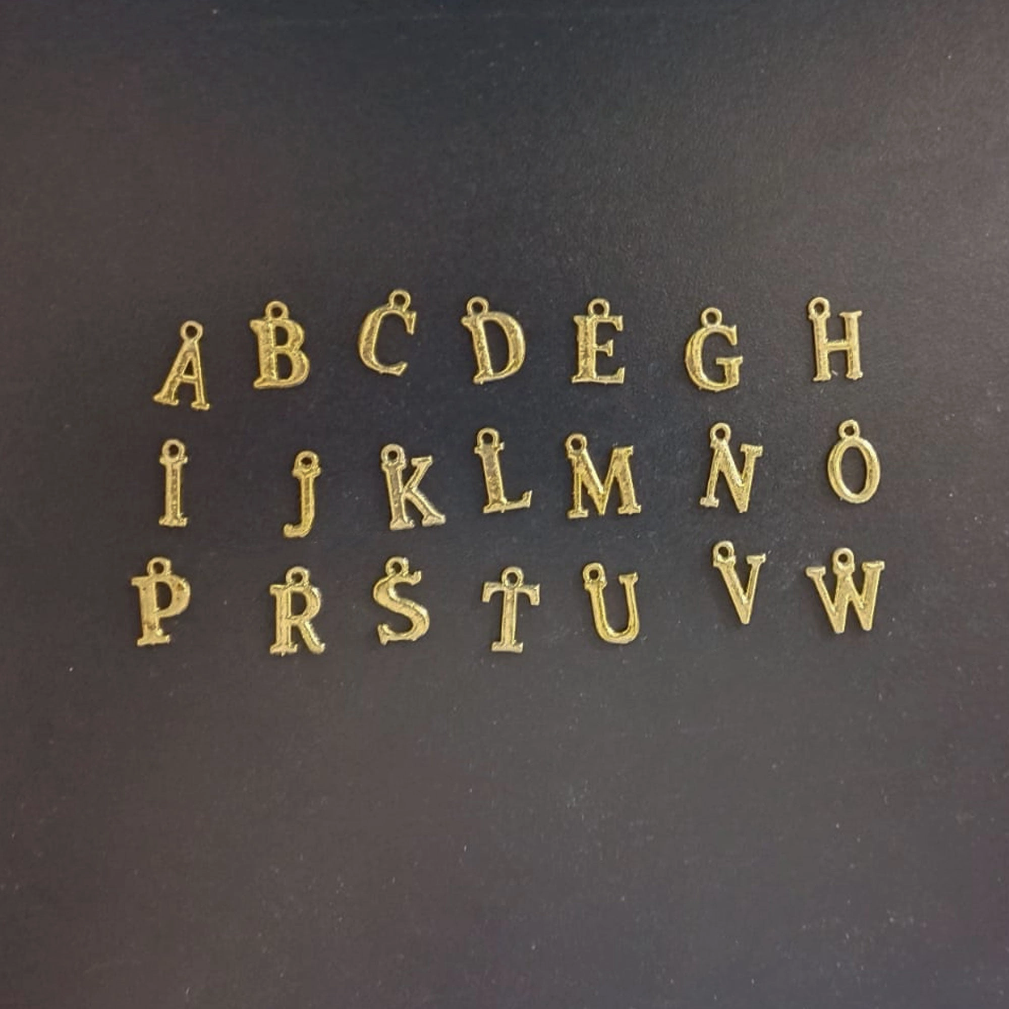 Gold Alphabet Charms
