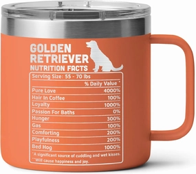 Golden Retriever Mug – 14oz Stainless Steel Tumbler Cup, Funny and Unique Gift for Golden Retriever Dog Lovers and Owners, Perfect for Mothers Day, Fathers Day, and Birthday Celebrations