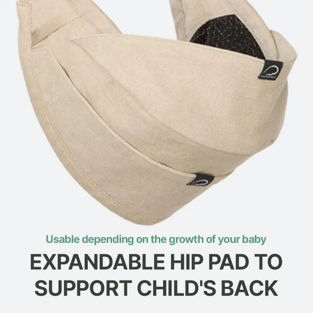 GOOSEKET 365 Toddler Carrier, 100% Cotton, Lightweight, Easy-to-USE, Portable, Suitable from 6-48 Months, Supports UP to 44LBS (Black)