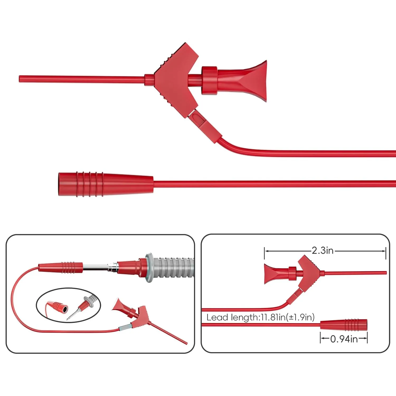 Goupchn 28PCS Multimeter Test Leads Kit with Alligator Clips High Voltage Flexible Test Probes Insulation Piercing Test Clip Replaceable Precision Sharp Probes Multifunction