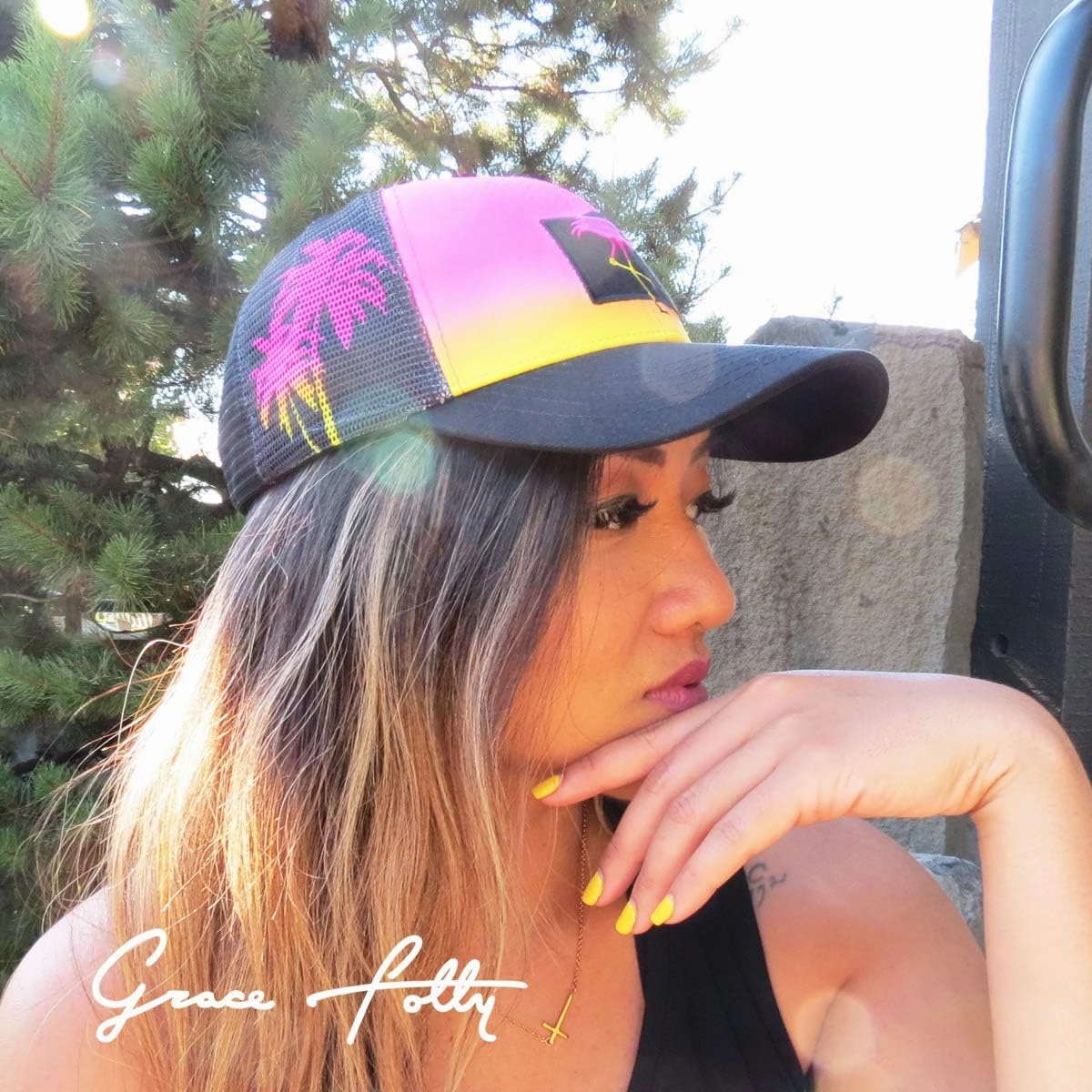 Grace Folly Beach Trucker Hats for Women- Snapback Baseball Cap for Summer