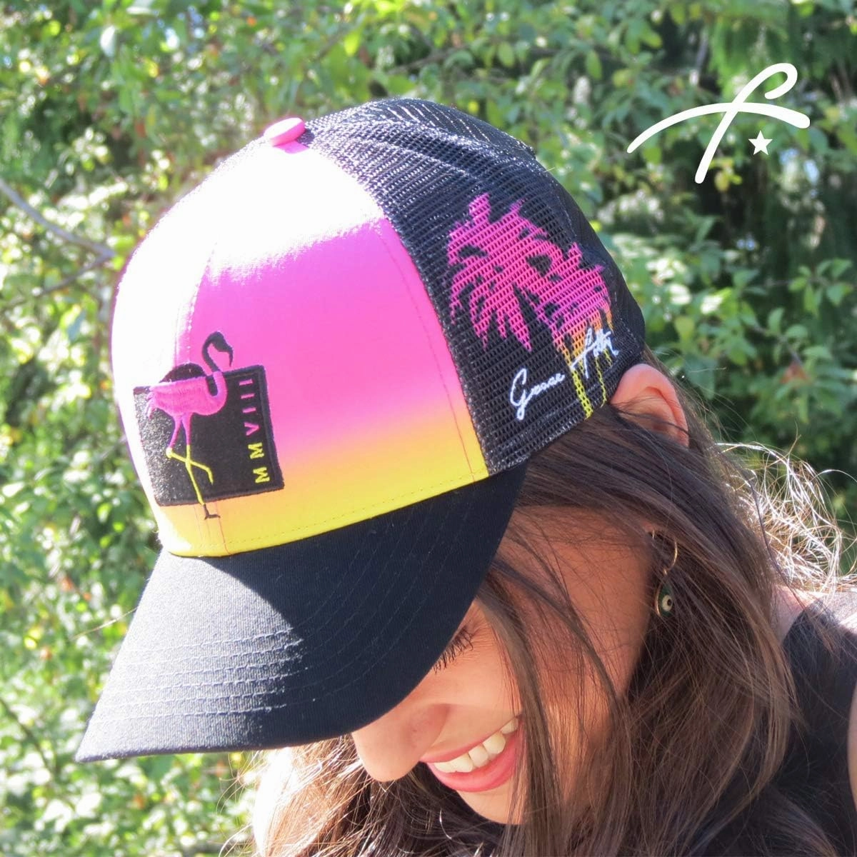 Grace Folly Beach Trucker Hats for Women- Snapback Baseball Cap for Summer