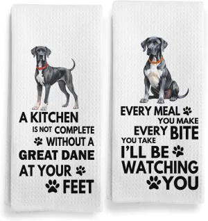 Great Dane Dog Kitchen Towels, Every Meal You Make Great Dane Kitchen Towels Decorative Set, Great Dane Gifts, Great Dane Dog Hand Dish Tea Towels for Kitchen 16x24 Inch