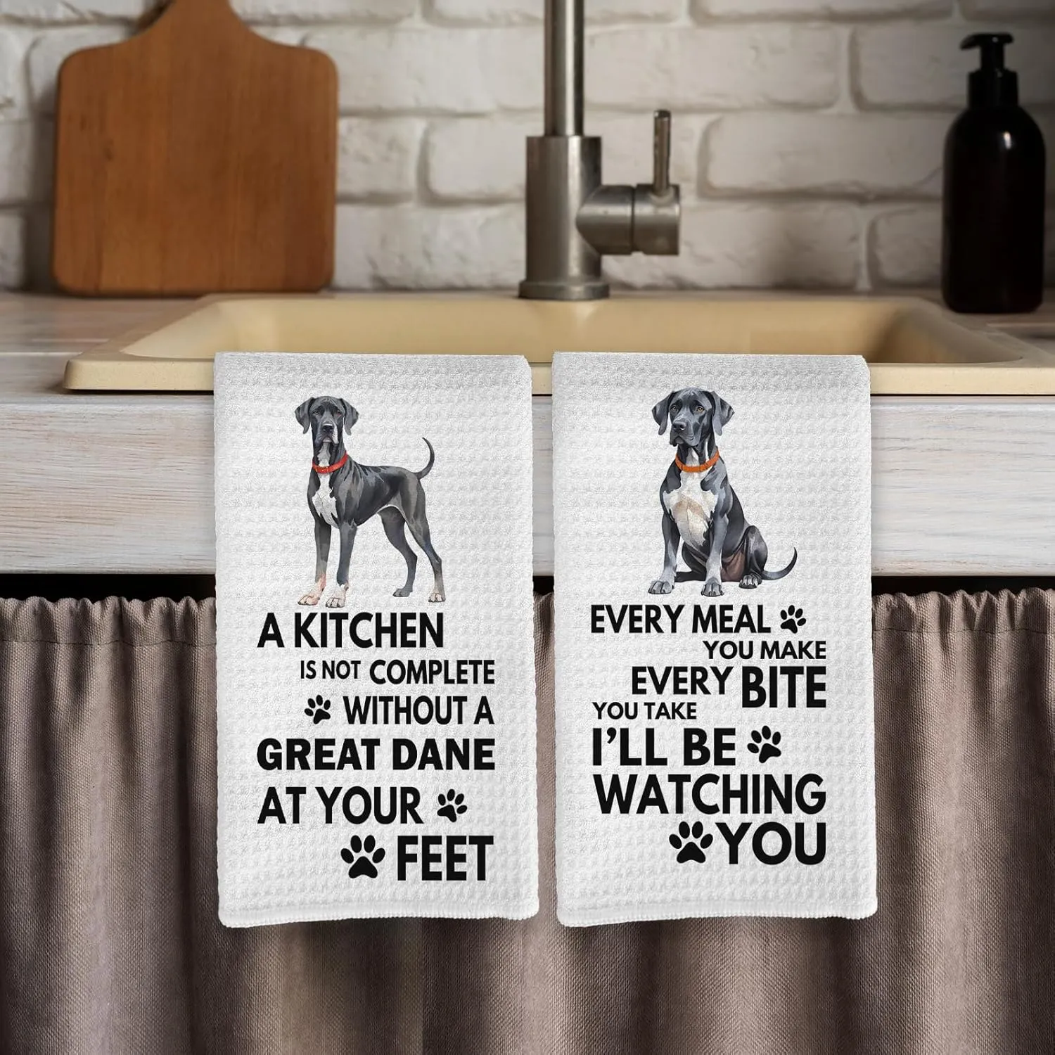 Great Dane Dog Kitchen Towels, Every Meal You Make Great Dane Kitchen Towels Decorative Set, Great Dane Gifts, Great Dane Dog Hand Dish Tea Towels for Kitchen 16x24 Inch