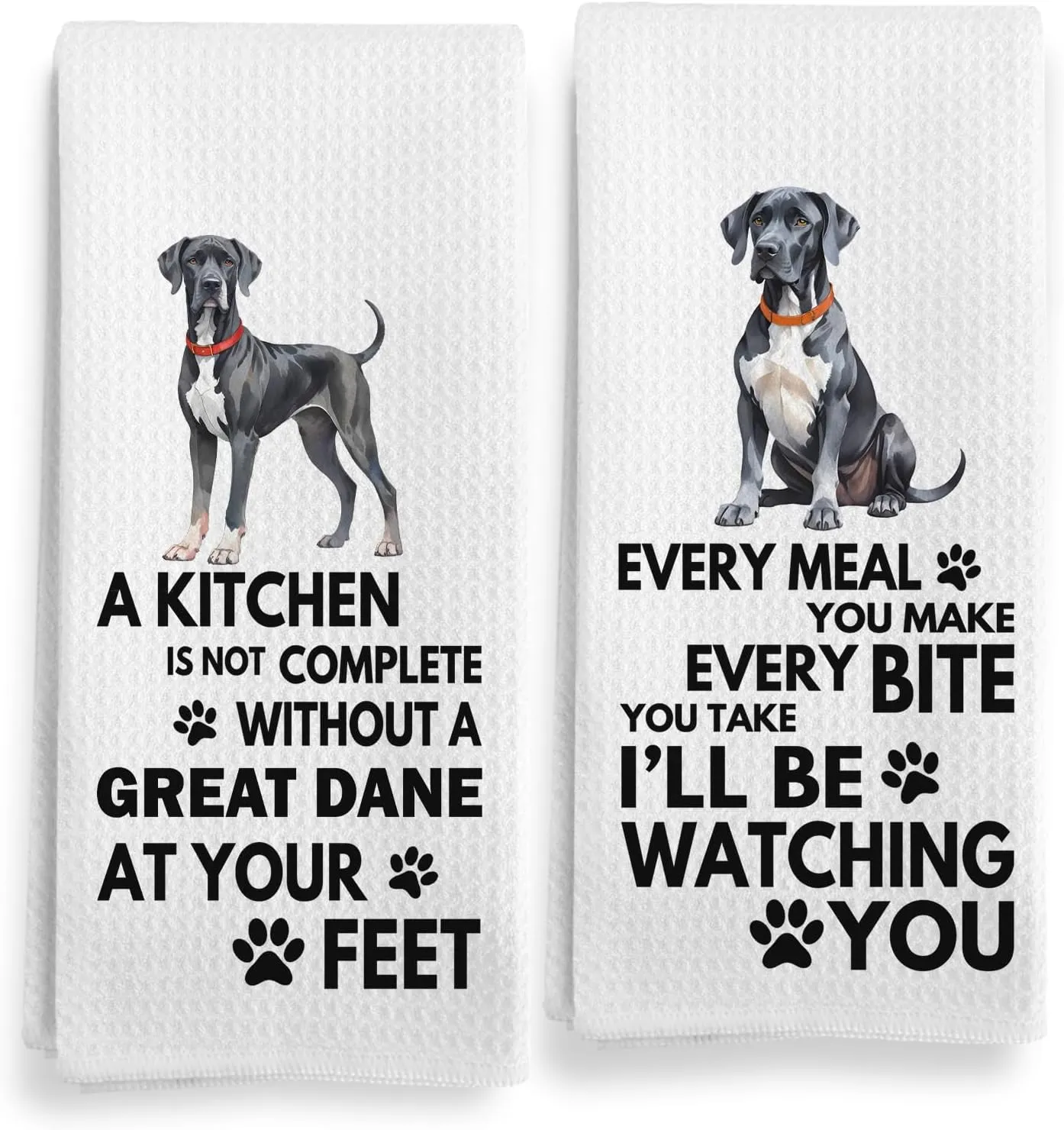 Great Dane Dog Kitchen Towels, Every Meal You Make Great Dane Kitchen Towels Decorative Set, Great Dane Gifts, Great Dane Dog Hand Dish Tea Towels for Kitchen 16x24 Inch
