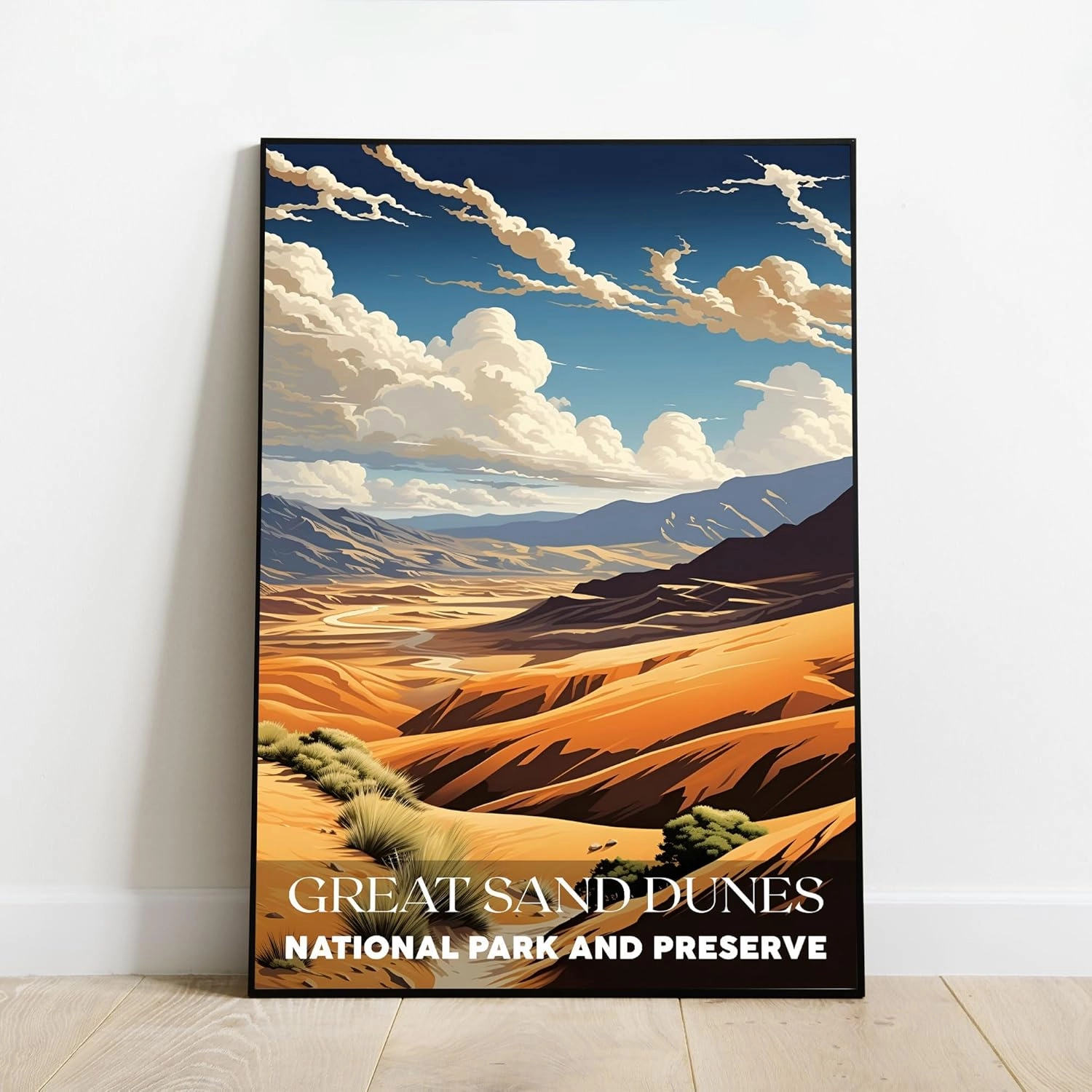 Great Sand Dunes National Park Wall Art - Travel Poster, Living Room (UNFRAMED)