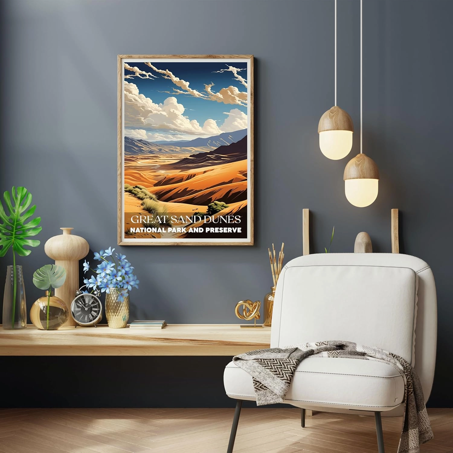 Great Sand Dunes National Park Wall Art - Travel Poster, Living Room (UNFRAMED)