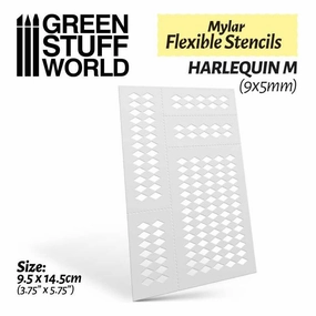 GREEN STUFF WORLD Flexible Stencils - HARLEQUIN M (9x5mm)