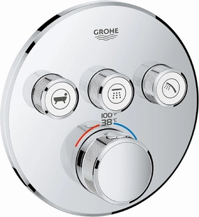 GROHE 29138000 29138 Round US Chrome Thm Smartcontrol 3,Starlight Chrome
