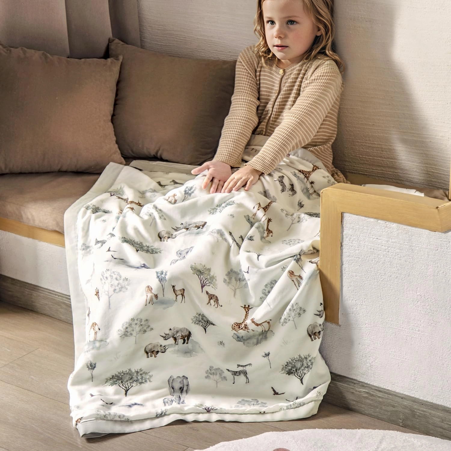 GRSSDER Cotton Muslin Quilt Blanket - Silky Soft and Breathable Baby Blanket Quilt, Oversized Muslin Blankets for Newborns, Toddlers & Kids, 6 Layers Reversible Design for All Seasons, 47" x 47"