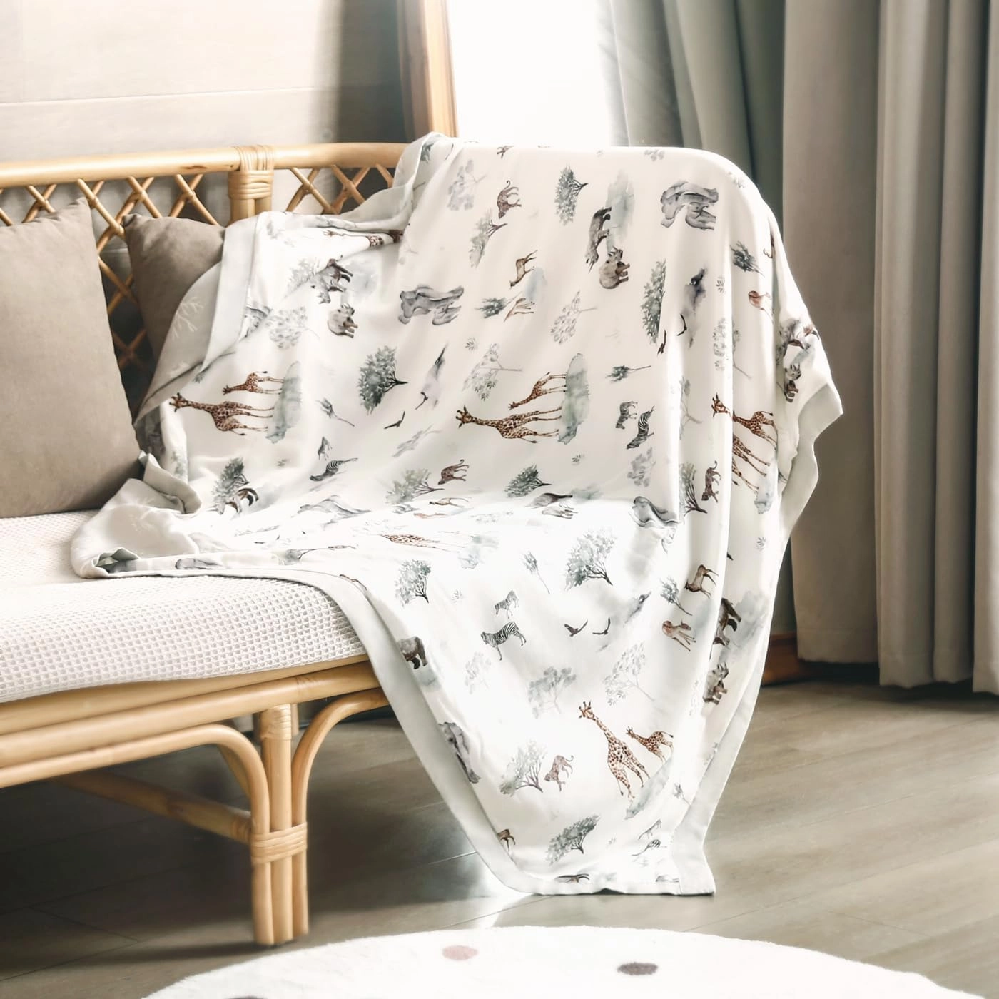 GRSSDER Cotton Muslin Quilt Blanket - Silky Soft and Breathable Baby Blanket Quilt, Oversized Muslin Blankets for Newborns, Toddlers & Kids, 6 Layers Reversible Design for All Seasons, 47" x 47"