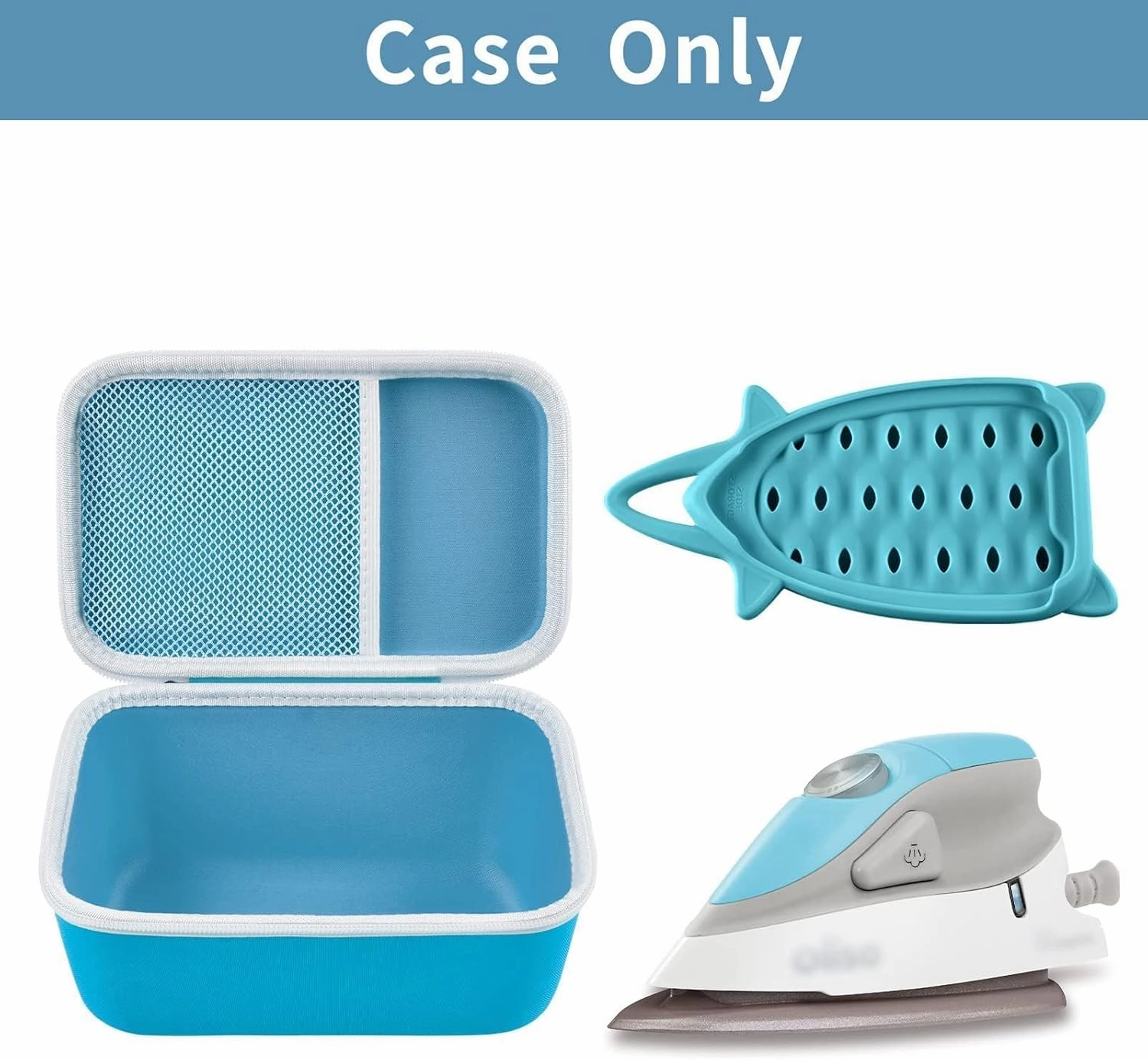 GWCASE Case Compatible with Oliso M3Pro/ M2 Mini Project Steam Iron. Carrying Organizer Holder for Sunbeam Hot-2-Trot Travel Steam Iron (Box Only)- Blue