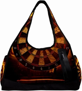 Gym Bag for Women,Small Gym Bag for Men,Dart Board and Fire,Overnight Bag