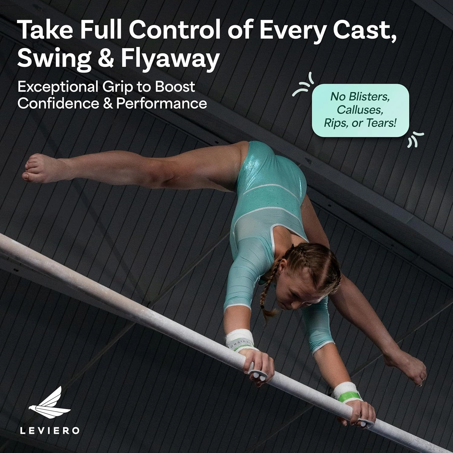 Gymnastics Grips Set, Grips for Gymnastics Girls, Dowel Grips with Soft Leather, Hook and Loop Wrist Straps, and Adjustable Finger Holes, for All Ages