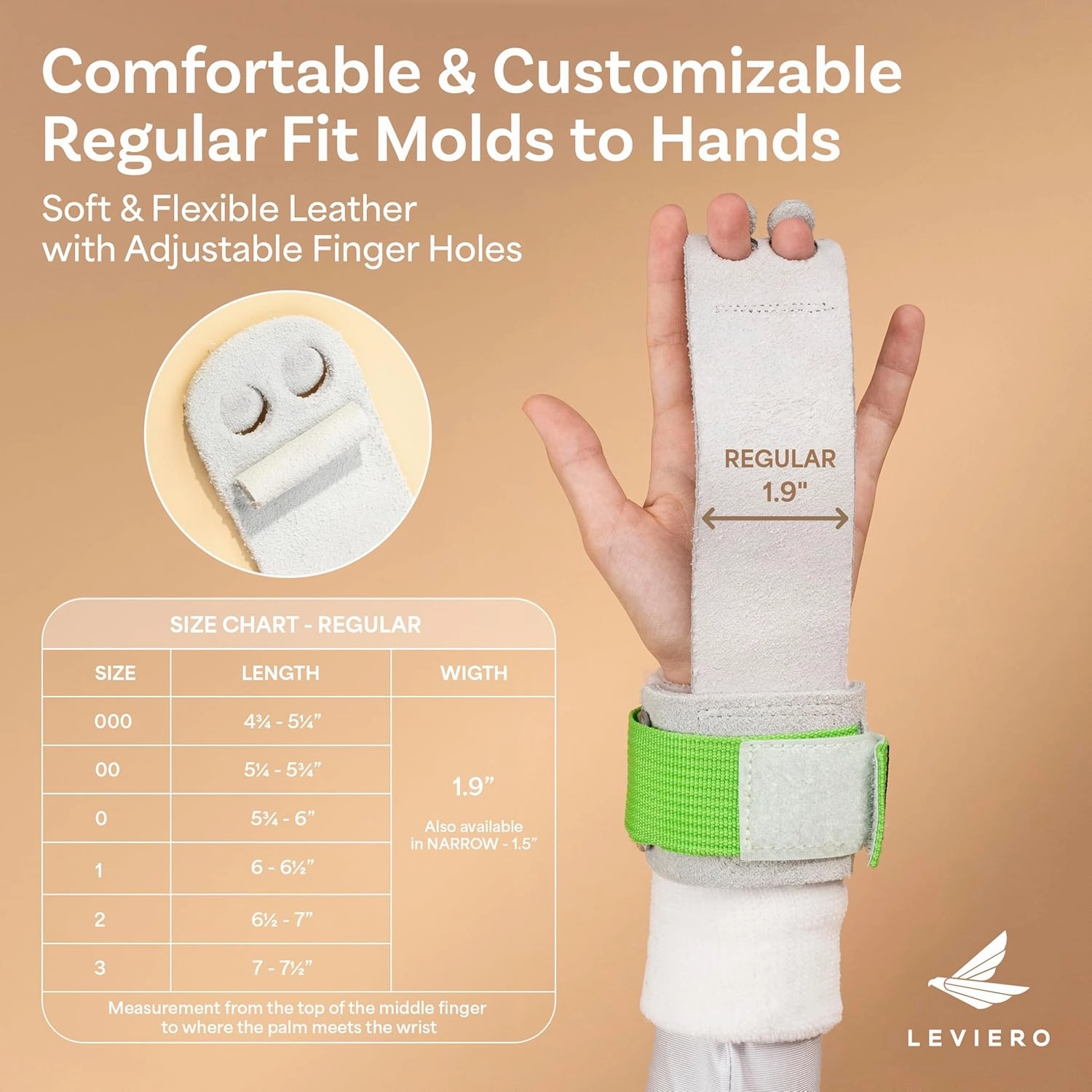 Gymnastics Grips Set, Grips for Gymnastics Girls, Dowel Grips with Soft Leather, Hook and Loop Wrist Straps, and Adjustable Finger Holes, for All Ages