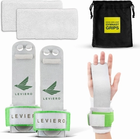 Gymnastics Grips Set, Grips for Gymnastics Girls, Dowel Grips with Soft Leather, Hook and Loop Wrist Straps, and Adjustable Finger Holes, for All Ages