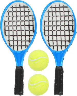 HANABASS 16pcs Mini Tennis Racket Model Simulation Rackets and for Home Decoration Dollhouses and Play Accessories Cute Tennis for Boys and Girls and Friends