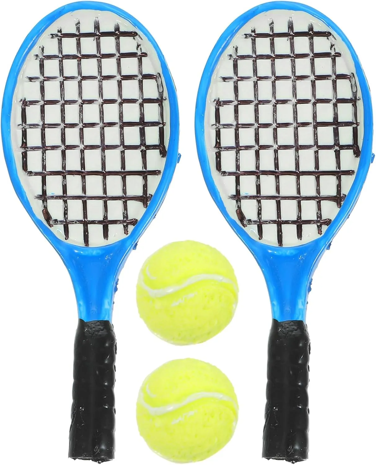 HANABASS 16pcs Mini Tennis Racket Model Simulation Rackets and for Home Decoration Dollhouses and Play Accessories Cute Tennis for Boys and Girls and Friends