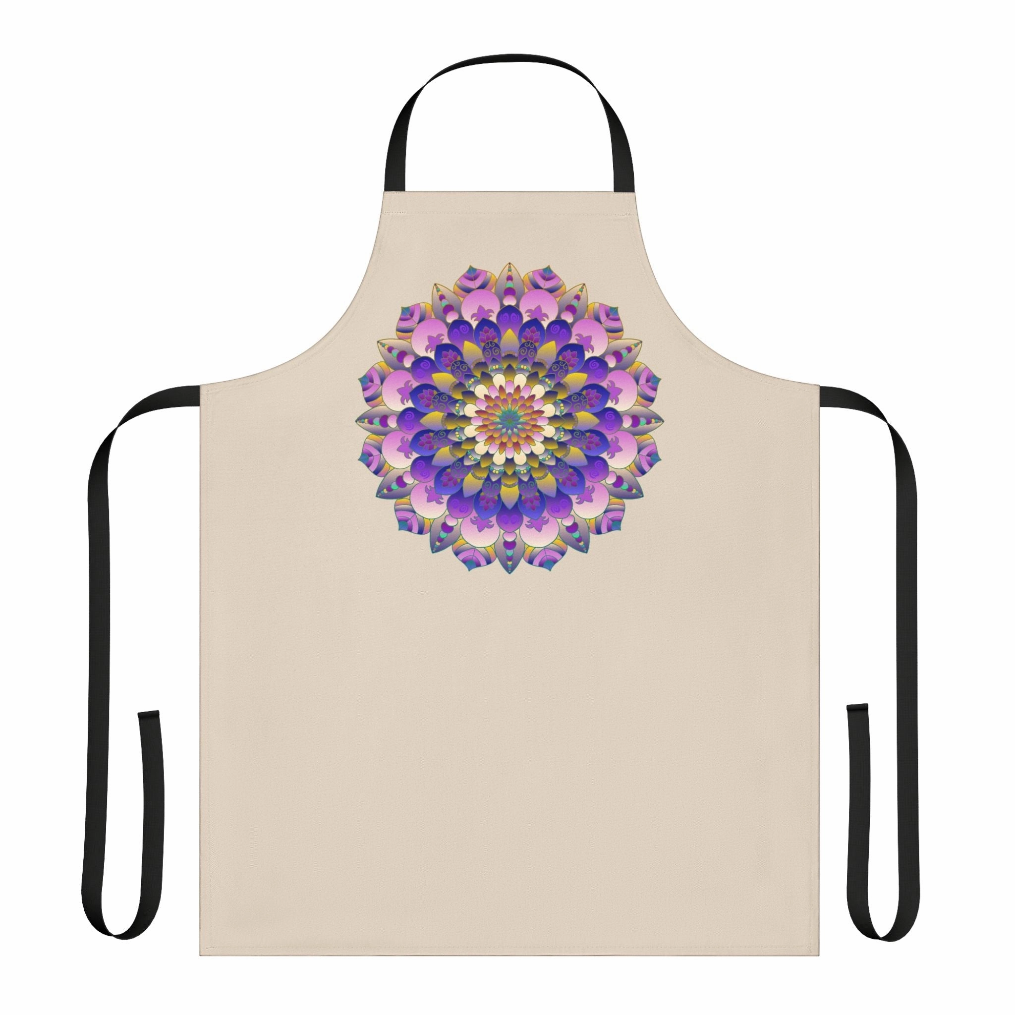 Hand-Drawn Mandala Art Apron - Beige