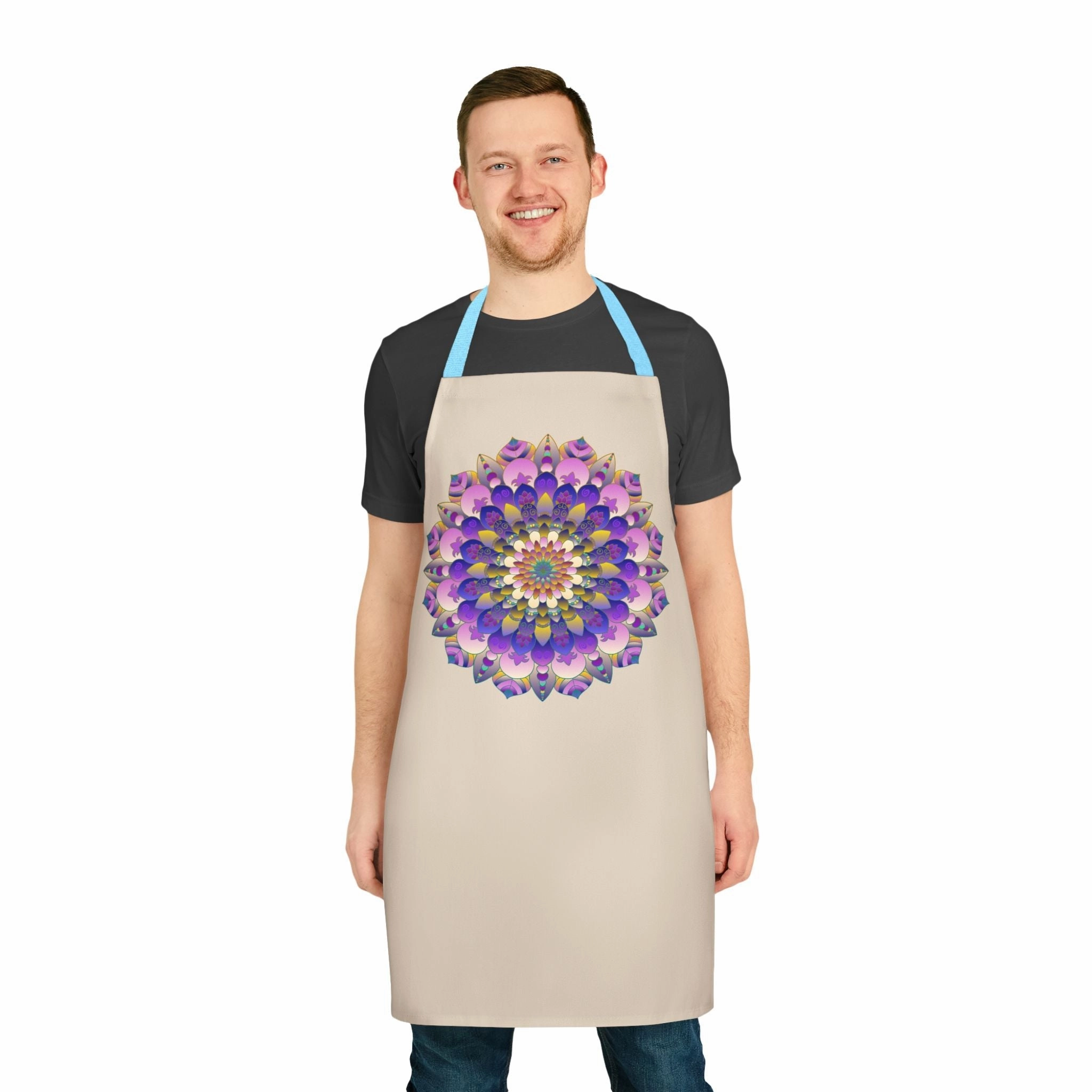 Hand-Drawn Mandala Art Apron - Beige