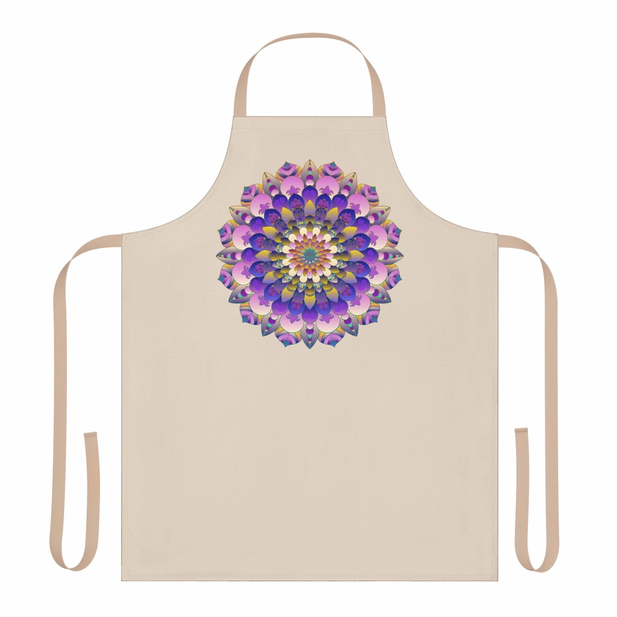 Hand-Drawn Mandala Art Apron - Beige