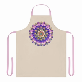 Hand-Drawn Mandala Art Apron - Beige