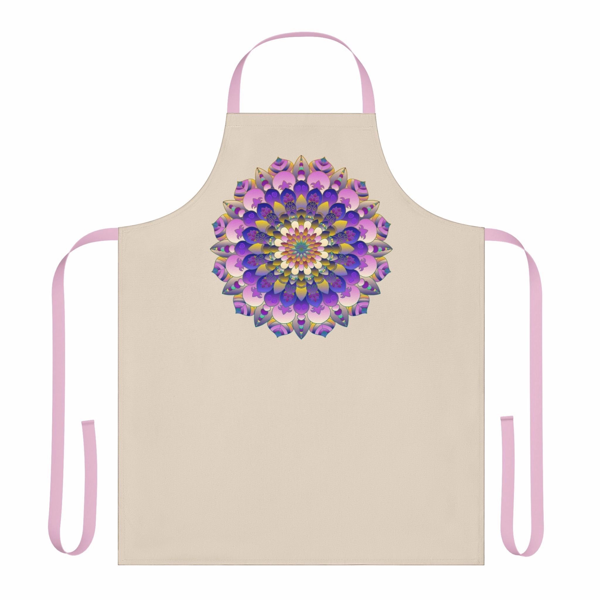 Hand-Drawn Mandala Art Apron - Beige