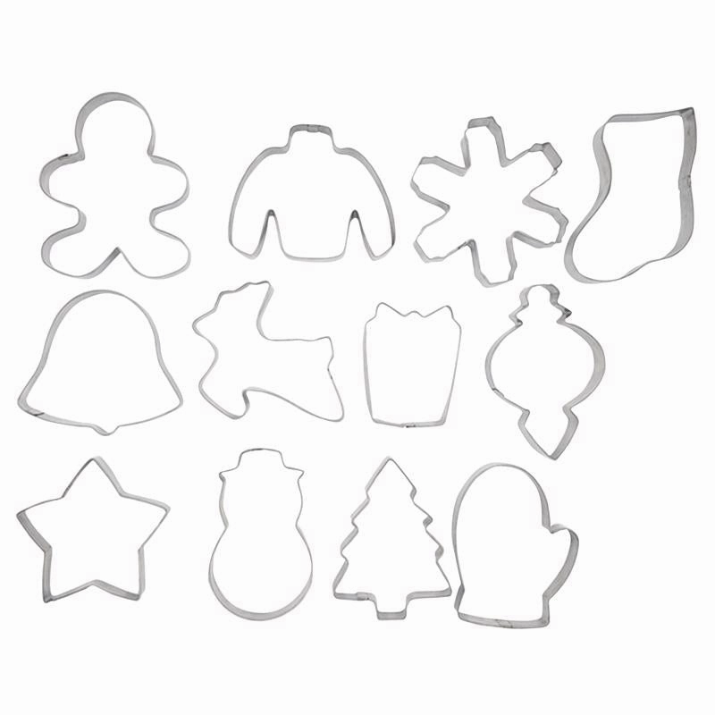 Handstand Kitchen Winter Wonderland Christmas Cookie Cutter Set Stainless Steel 12 pc