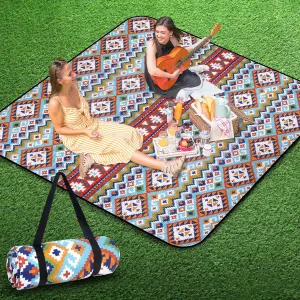 Hap Tim Extra Large Picnic Outdoor Blanket, 80''x80'' Waterproof Foldable Blankets, Picnic Mat for Beach, Bohemian (Desert Nomad)