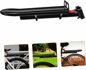 Happyyami Bike Carrier Rack Quick Release Aluminum Alloy Frame Lightweight Compact for Suitcases Backpacks Road Mountain Bikes