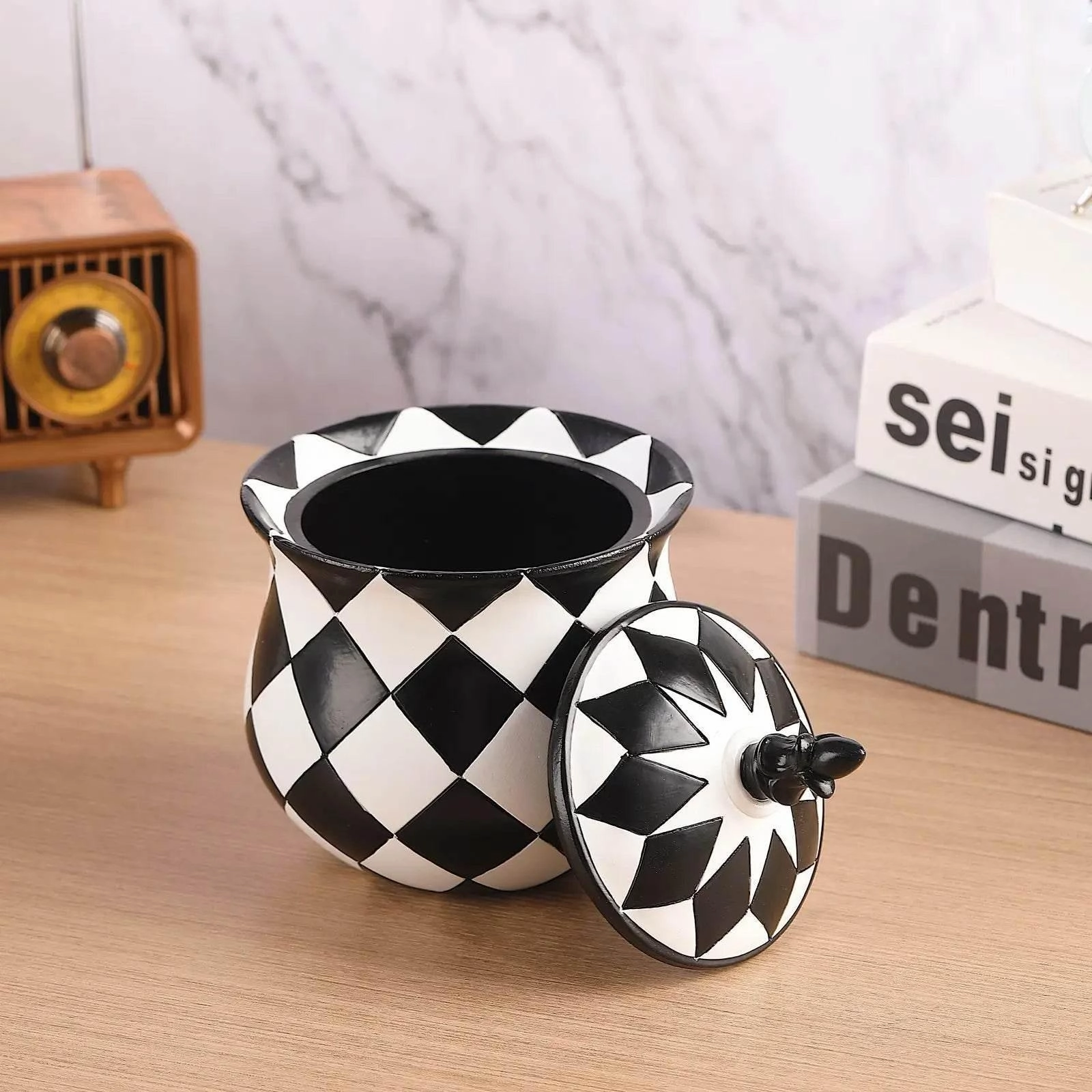 Harlequin Storage Jar - Colorful Kitchen Organizer