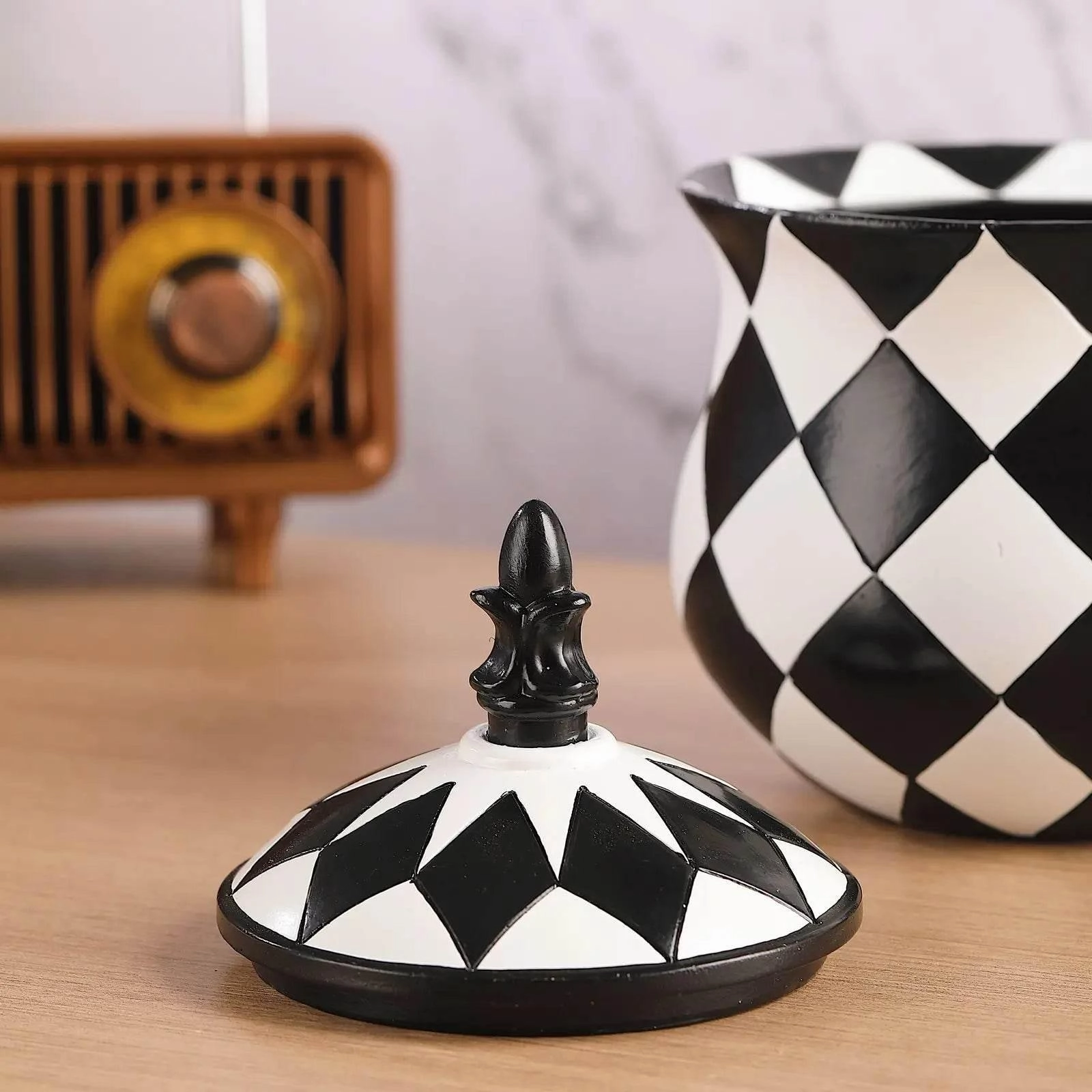 Harlequin Storage Jar - Colorful Kitchen Organizer