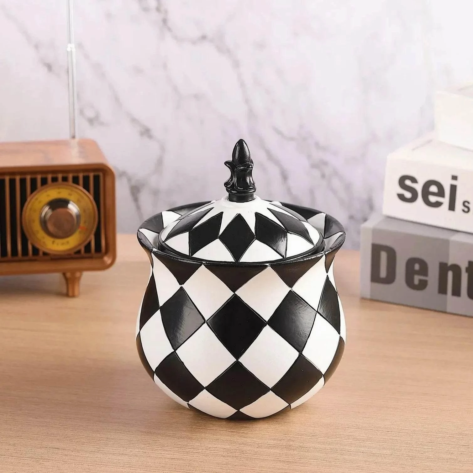 Harlequin Storage Jar - Colorful Kitchen Organizer