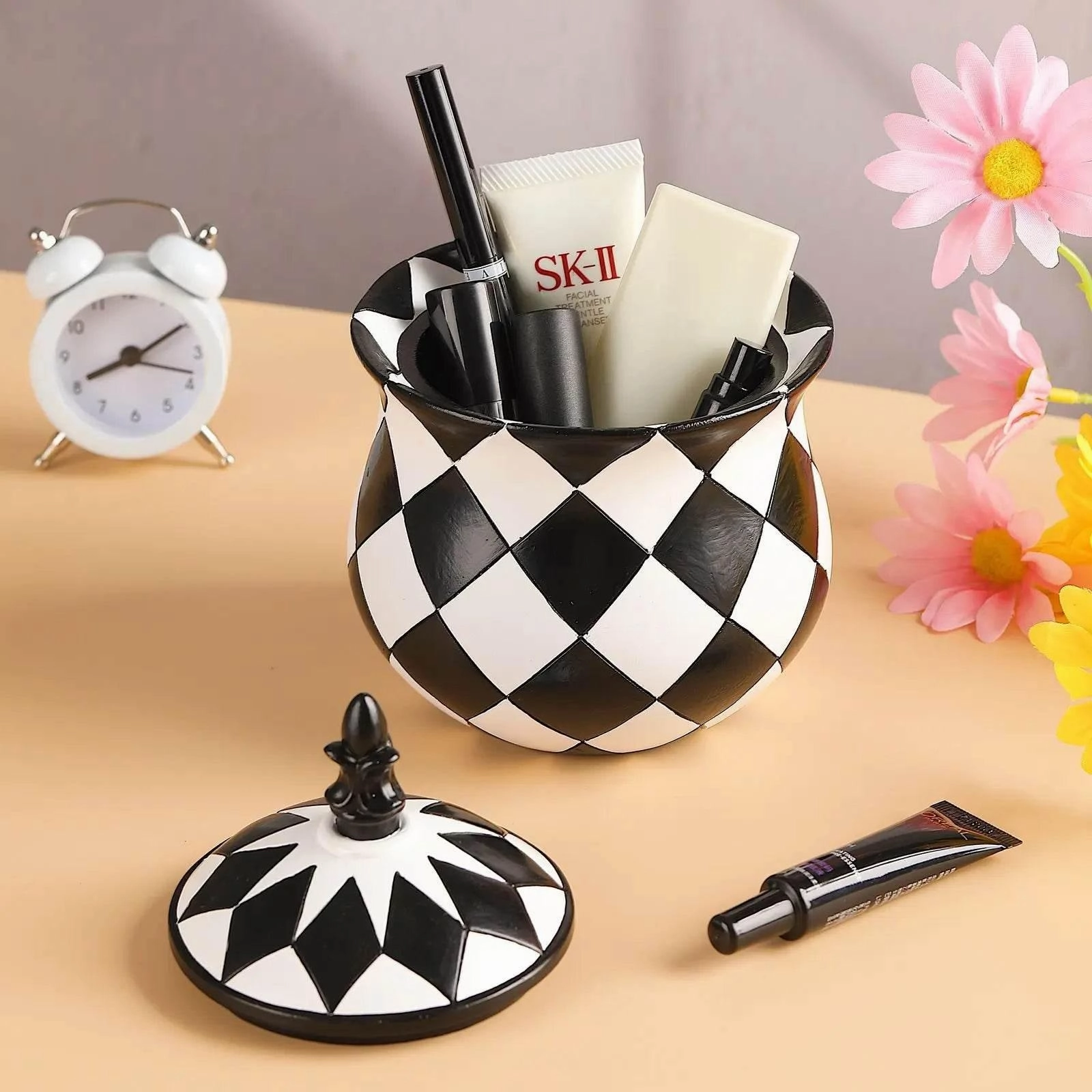 Harlequin Storage Jar - Colorful Kitchen Organizer