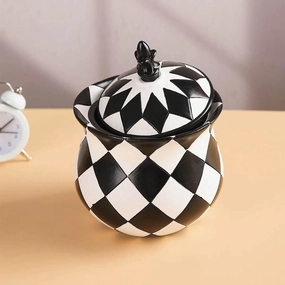 Harlequin Storage Jar - Colorful Kitchen Organizer