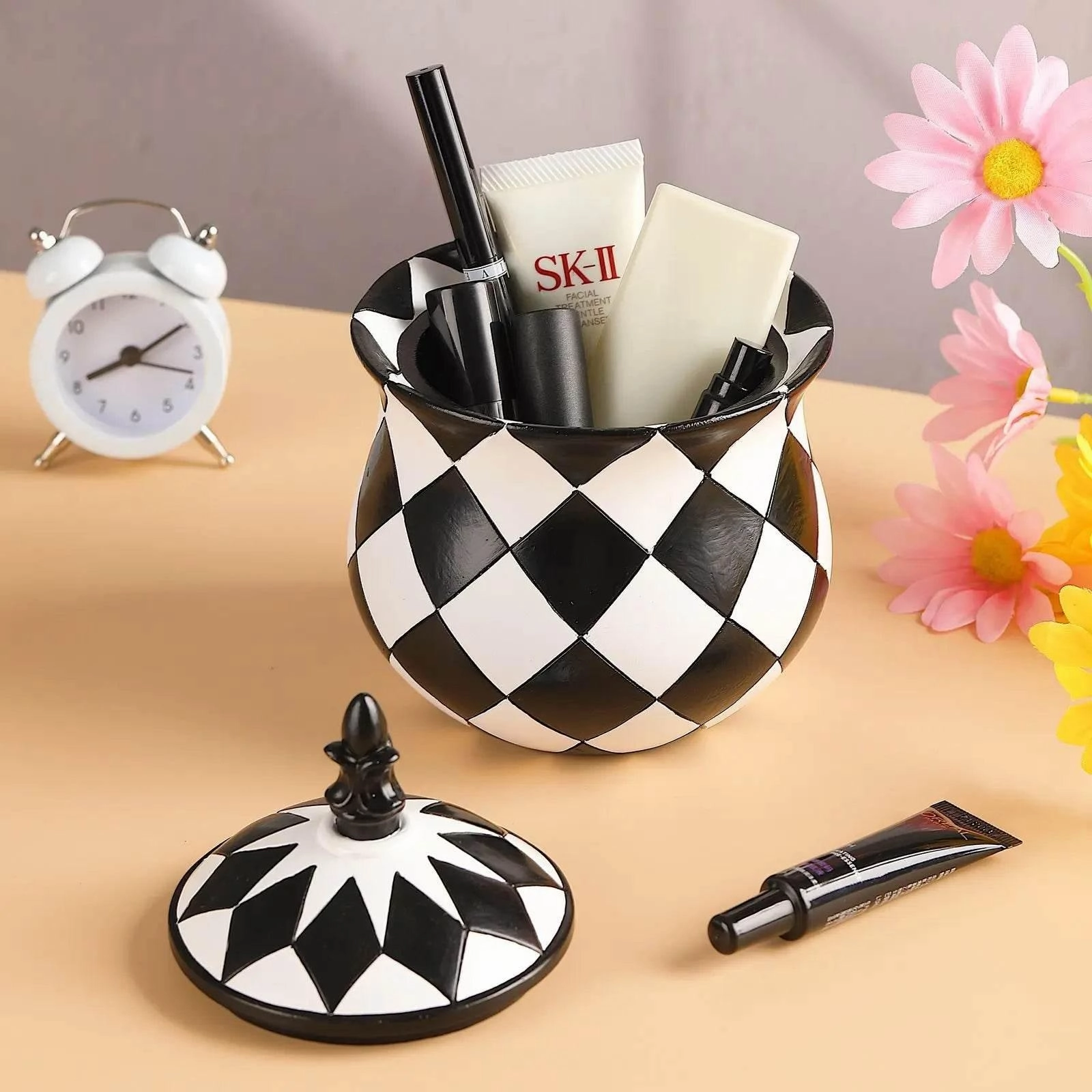 Harlequin Storage Jar - Colorful Kitchen Organizer