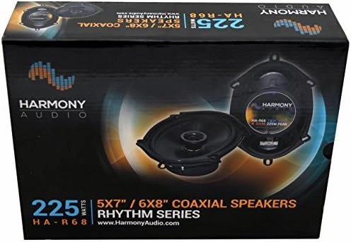 Harmony Audio HA-R68 Compatible with 2001-2012 Ford Escape New Front Door Replacement 225W Speakers and HA-725600 Speaker Replacement Harness