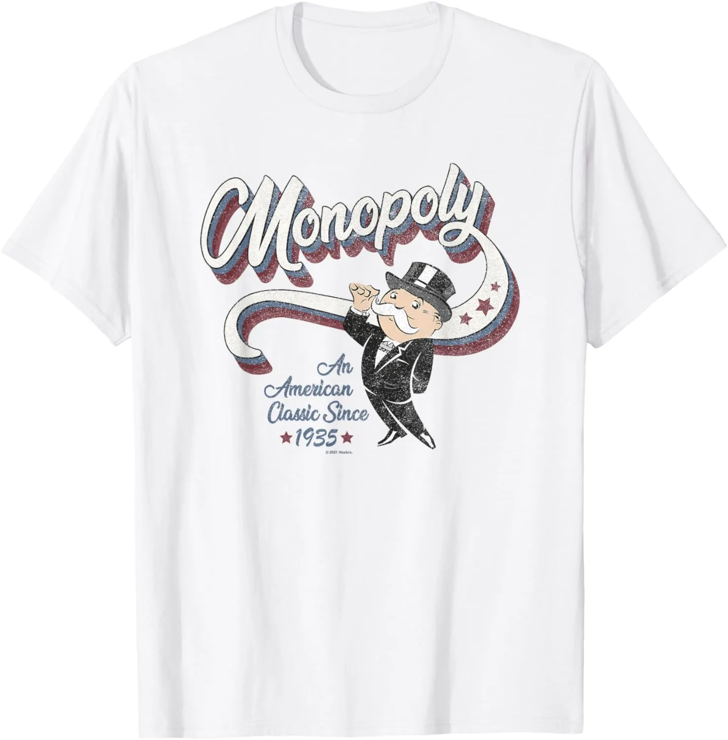 Hasbro Monopoly Americana 3D Logo Monopoly Man Classic T-Shirt