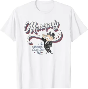 Hasbro Monopoly Americana 3D Logo Monopoly Man Classic T-Shirt