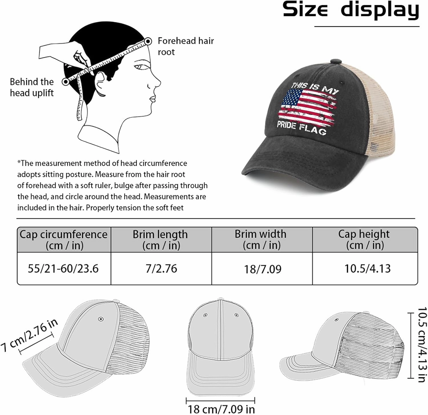 Hat Men Vintage America Flag Tennis Hat Womens AllBlack Cycling Caps Cute for Handyman
