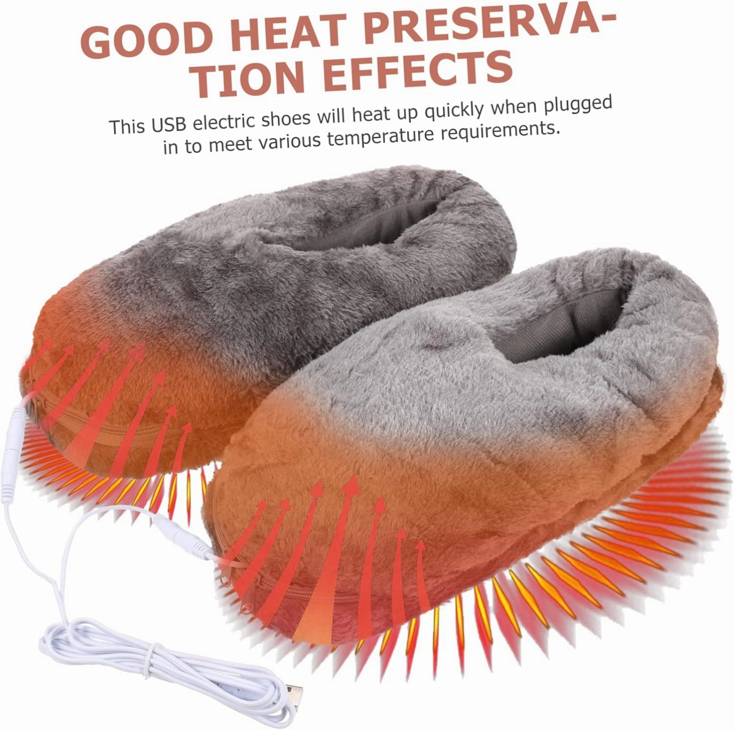 Healifty Keep Your Feet Toasty Heated Foot Warmers Plush Electric Slippers Rechargeable