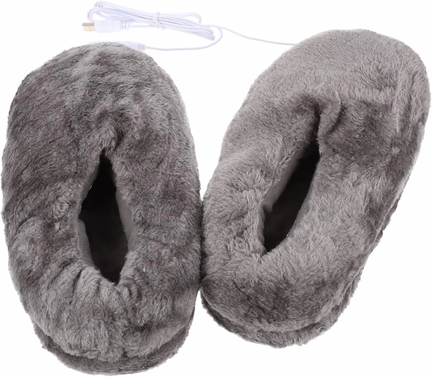 Healifty Keep Your Feet Toasty Heated Foot Warmers Plush Electric Slippers Rechargeable